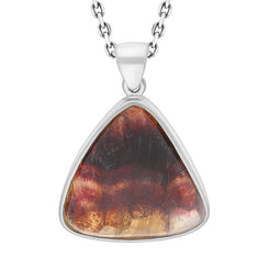 Sterling Silver Blue John Triangle Shaped Unique Pendant