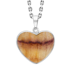 Sterling Silver Unique Blue John Heart Pendant