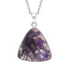 Sterling Silver Blue John Curved Triangle Unique Pendant