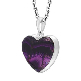 Sterling Silver Blue John Unique Heart Pendant