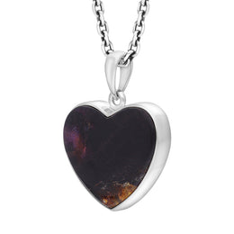 Sterling Silver Blue John Unique Heart Pendant