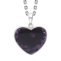 Sterling Silver Blue John Unique Heart Pendant