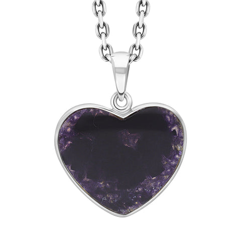 Sterling Silver Blue John Unique Heart Pendant