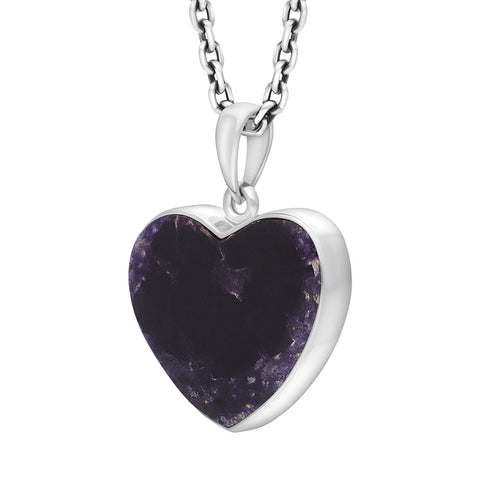 Sterling Silver Blue John Unique Heart Pendant