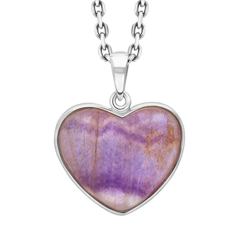 Sterling Silver Blue John Unique Heart Pendant