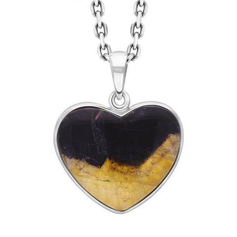 Sterling Silver Blue John Unique Heart Pendant