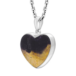 Sterling Silver Blue John Unique Heart Pendant