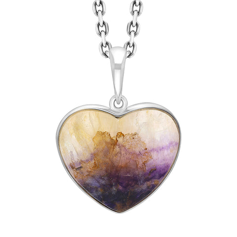 Sterling Silver Blue John Unique Heart Necklace