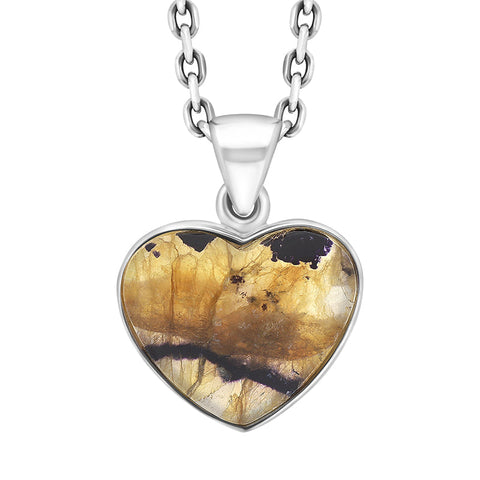 Sterling Silver Blue John Unique Heart Pendant