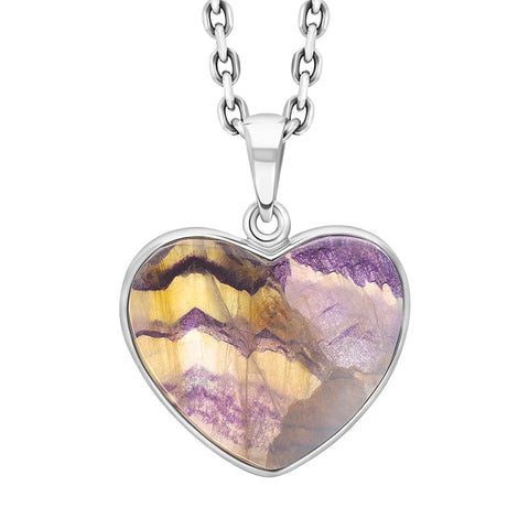 Sterling Silver Blue John Abstract Heart Unique Pendant