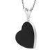 Sterling Silver Whitby Jet Split Bale Heart Necklace