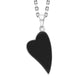 Sterling Silver Whitby Jet Unique Heart Pendant