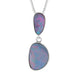 Sterling Silver Abstract Opal Two Stone Necklace