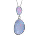Sterling Silver Abstract Opal Two Stone Necklace