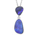 Sterling Silver Abstract Opal Two Stone Necklace