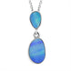 Sterling Silver Opal Abstract Oval Doublet Two Stone Unique Necklace