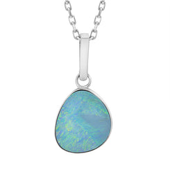Sterling Silver Abstract Opal Doublet Necklace