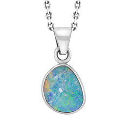Sterling Silver Abstract Opal Doublet Necklace