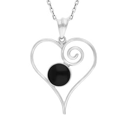 Sterling Silver Whitby Jet Open Frame Necklace