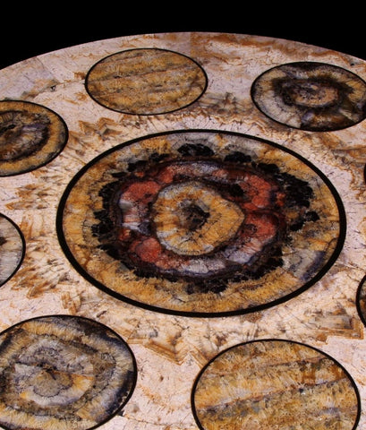 Palatial 19th Century Specimen Blue John & Derbyshire Lemon Spar & Giltwood Centre Table