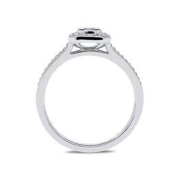 Phoenix Cut 18ct White Gold 0.60ct Diamond Halo Ring. ATD-152.