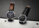 Junghans Pilot Chronoscope Watch with green dial, leather strap, steel case