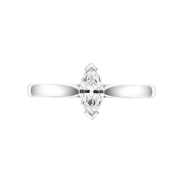 Platinum 0.33ct Diamond Marquise Cut Solitaire Ring
