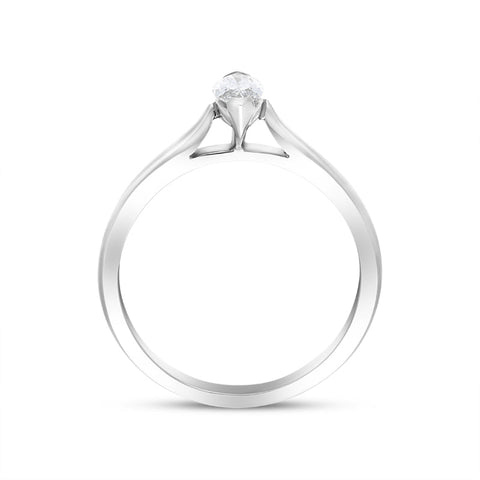 Platinum 0.33ct Diamond Marquise Cut Solitaire Ring