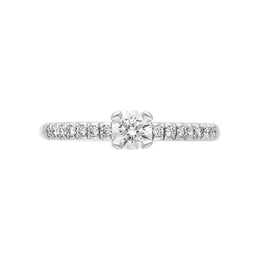 Platinum 0.33ct Diamond Shoulder Set Solitaire Ring