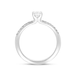 Platinum 0.33ct Diamond Shoulder Set Solitaire Ring