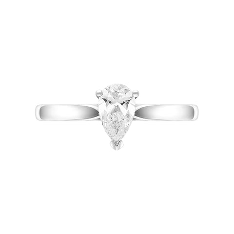 Platinum 0.40ct Diamond Pear Cut Solitaire Ring