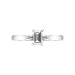 Platinum 0.50ct Diamond Emerald Cut Solitaire Ring