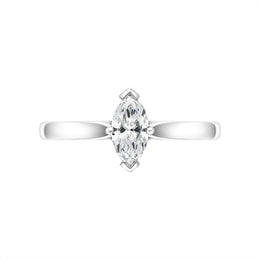 Platinum 0.50ct Diamond Marquise Cut Solitaire Ring