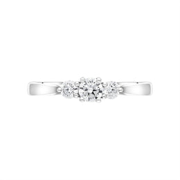 Platinum 0.50ct Diamond Three Stone Ring