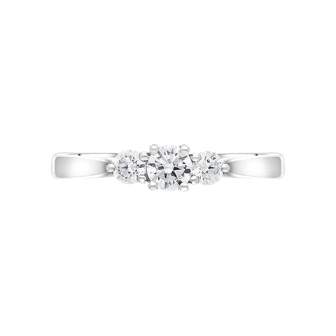 Platinum 0.50ct Diamond Three Stone Ring