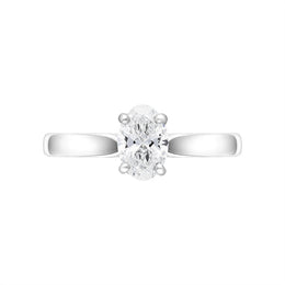 Platinum 0.70ct Diamond Oval Cut Solitaire Ring