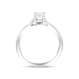 Platinum 0.71ct Diamond Emerald Cut Solitaire Ring