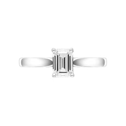 Platinum 0.71ct Diamond Emerald Cut Solitaire Ring