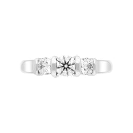 Platinum 0.76ct Diamond Bar Set Three Stone Ring