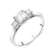 Platinum 0.89ct Diamond Cushion Cut Three Stone Ring, FEU-2633.