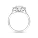 Platinum 0.89ct Diamond Cushion Cut Three Stone Ring
