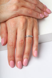 Platinum 0.30ct Diamond Channel Set Wedding Half Eternity Ring, FEU-2387.