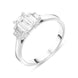 Platinum 1.07ct Diamond Emerald Cut Five Stone Ring, FEU-622.