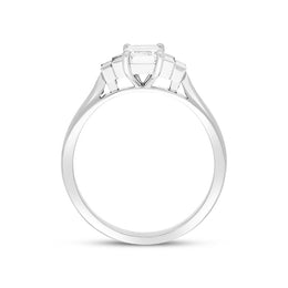 Platinum 1.07ct Diamond Emerald Cut Five Stone Ring