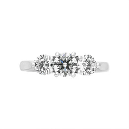 Platinum 1.29ct Diamond Three Stone Ring