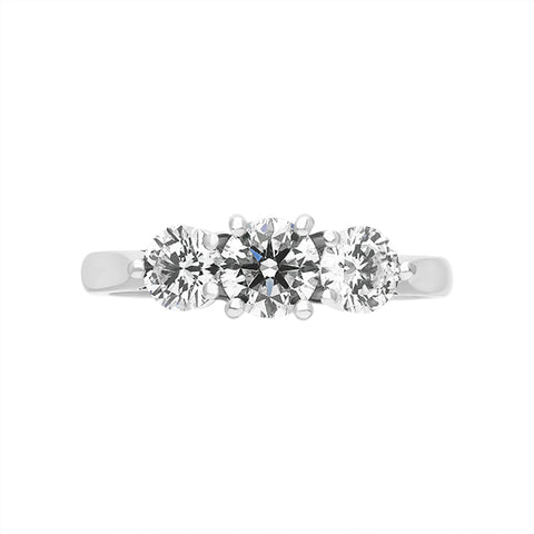 Platinum 1.29ct Diamond Three Stone Ring