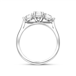 Platinum 1.29ct Diamond Three Stone Ring