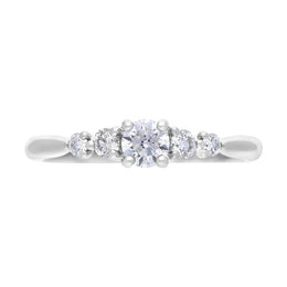 Platinum .19 Diamond .27 5 Stone Diamond Claw Grad Eternity Ring