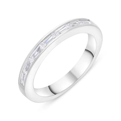 Platinum 0.52ct Diamond Baguette Cut Channel Set Half Eternity Ring