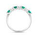 Platinum Emerald Diamond Seven Stone Claw Set Half Eternity Ring